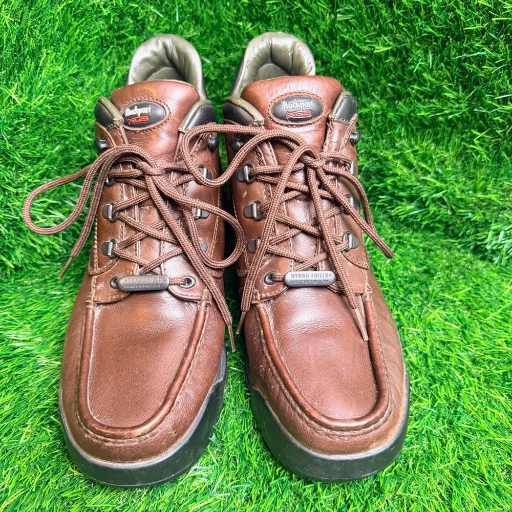 Rockport XCS Hydro-Shield Waterproof Leather Hiking‎ Boots Mens 9.5 Brown ML966